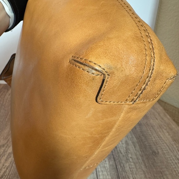 Vintage 2000s Coach Bleeker Bucket Bag – Tan Leather Shoulder Hobo Tattersall - Picture 6 of 12